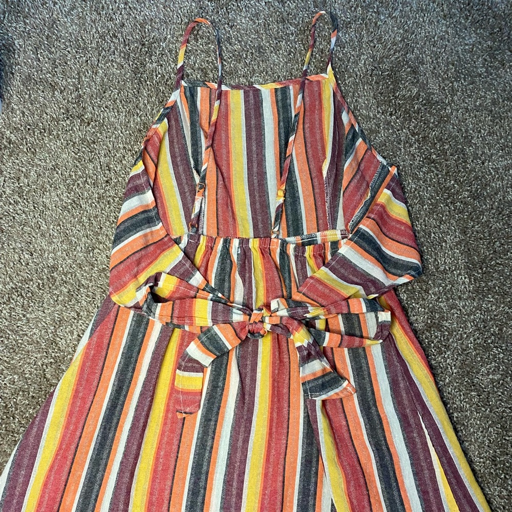Tie Back Striped Cami Dress